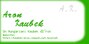 aron kaubek business card